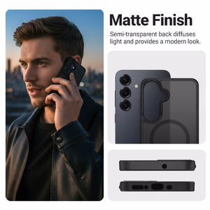Crong Hybrid Matte Magnetic - MagSafe чехол Samsung Galaxy S24 (черный)