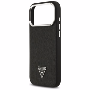 Guess Grained Triangle Logo MagSafe чехол iPhone 17 Pro Max черный