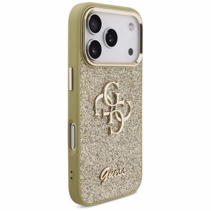 Guess Fixed Glitter Big 4G Metal Raamiga ümbris jaoks iPhone 17 Pro - kuldne