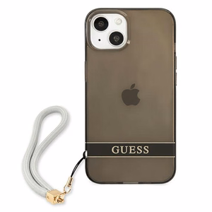 Guess GUHCP13SHTSGSK iPhone 13 mini 5.4" чёрный/чёрный жёсткий чехол Translucent Strap
