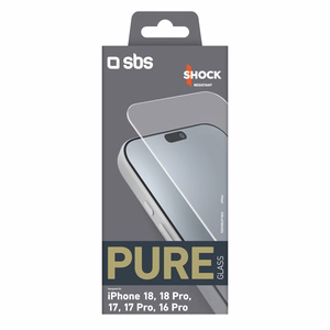 SBS Pure Glass karastatud kaitseklaas mudelile iPhone 18 / 18 Pro / 17 / 17 Pro / 16 Pro