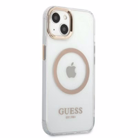 Guess GUHMP13MHTRMD iPhone 13 6.1 "kuldne / kuldne hard ümbris Metal Outline Magsafe