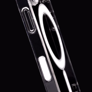 Anti Shock 1,5 mm Mag Чехол для iPhone 16 Pro 6,3" прозрачный с большим отверстием и кнопкой