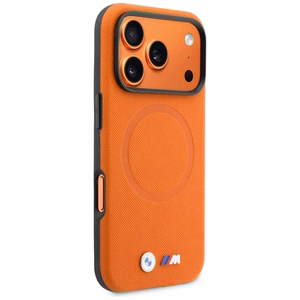 BMW ümbris for IPHONE 17 Pro ühilduv MagSafe BMHMP17L25PFWSMO (PU FW Metal Logo) oranž