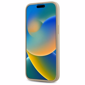 DKNY Quilted Stack Logo iPhone 14 Pro Ümbris - Beige