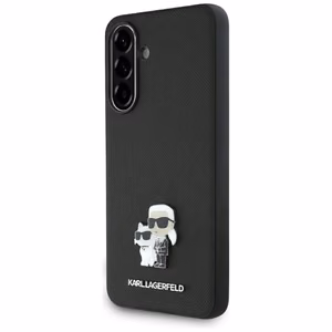 Karl Lagerfeld Saffiano Ümbris w/ K&C Metal Logo jaoks Samsung Galaxy A56 - Must