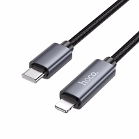 Kaabel USB C to Lightning Hoco PD 27W with display 1 m X112 must