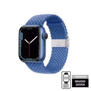 Crong Wave Band punutud rihm Apple Watchi 38 / 40 / 41 mm ja 42 mm (Series 10 / 11) mudelitele, sinine