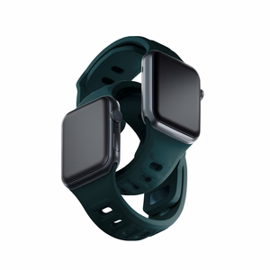 3mk silikoonrihm Apple Watchile, 38/40/41/42 mm, Evergreen, väike suurus