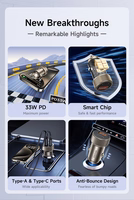 Car laadija Awei C-857 33W USB-C/USB-A must