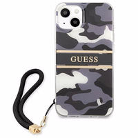 Guess GUHCP13MKCABBK iPhone 13 6.1" must/must kõvakaaneline Camo rihmaga kollektsioon