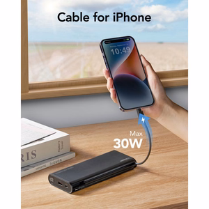 Powerbank Veger TCE130 (W2503) PD 130W 25000 mAh with built-in Type C cables / Lightning black