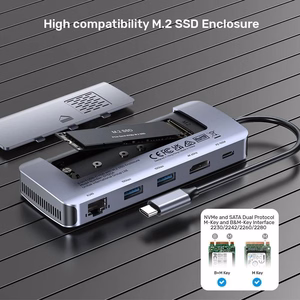 UNITEK aktiivne USB-C jaotur 10Gbps, M.2, HDMI, PD 100W