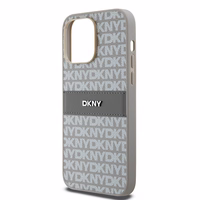 DKNY Leather Mono Stripe & Metal Logo ümbris jaoks iPhone 14 Pro Max - beige