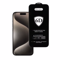 Tel Protect Full Glue 6D Karastatud klaas jaoks IPHONE 15 PRO BLACK