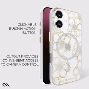 Case-Mate Floral Gems MagSafe ümbris seadmele iPhone 16 Plus, kuldne