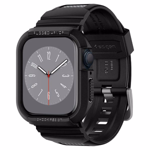 Spigen Rugged Armor Pro чехол с ремешком для Apple Watch 4 / 5 / 6 / 7 / 8 / SE (44/45 мм) - Чёрный