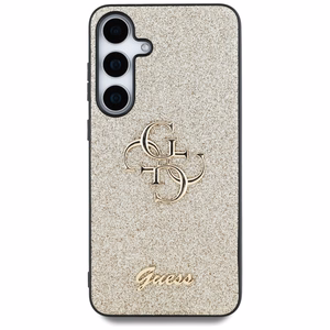 Guess Fixed Glitter Big 4G Metal Logo ümbris jaoks Samsung Galaxy S25 kuldne