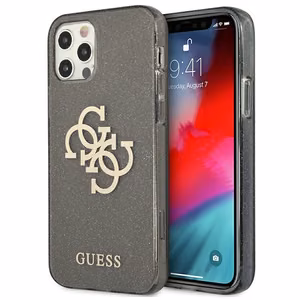 Guess GUHCP12LPCUGL4GBK iPhone 12 Pro Max 6.7" must/must kõva ümbris Glitter 4G Big Logo