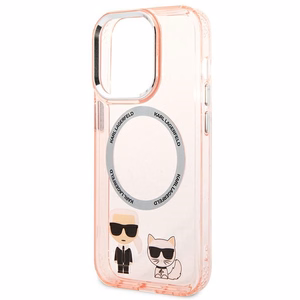 Karl Lagerfeld KLHMP14LHKCP iPhone 14 Pro 6.1" hardcase roosa/roosa Karl & Choupette Aluminum Magsafe