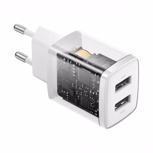 Laadija Baseus Compact valge 10.5W (2xUSB)