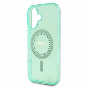 Guess IML Rhinestones MagSafe iPhone 16 Plus Ümbris - Roheline
