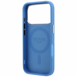 Guess 4G Classic Logo ümbris seadmele iPhone 18 Pro Max / 17 Pro Max, 360° rõngastoega, MagSafe-ühilduv – sinine