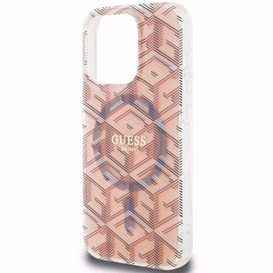 GUESS чехол для IPHONE 15 Pro Max совместимый с MagSafe GUHMP15XHGCUSTGP (IML GCUBE) розовый