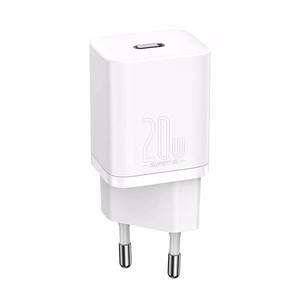 Baseus Super Si 20W USB-C laadija, valge (CCSUP-B02)