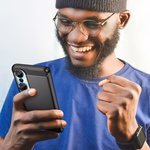 Carbon Ümbris ümbris jaoks Infinix Hot 20S flexible silicone carbon cover must