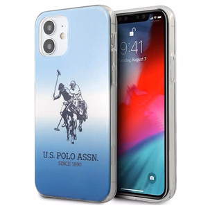 US Polo Assn. Gradient Pattern Collection ümbris seadmele iPhone 12 mini, sinine