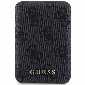 Guess Powerbank induktiivne 15W GUPB5FP4EMGK 5000mAh must/must 4G nahast metallist logo MagSafe