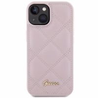 Guess Quilted Metal Logo ümbris jaoks iPhone 15 - roosa