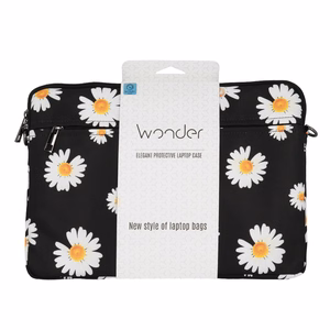 Wonder Sleeve Laptop 13-14 inches black daisies