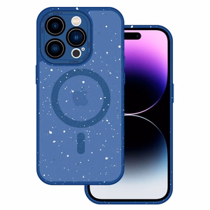Магнитный матовый чехол Tel Protect Splash для iPhone 15 Pro Max тёмно-синий