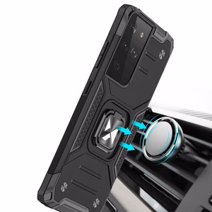 Wozinsky Ring Armor kõva hübriidümbrise ümbris + magnetiline hoidja Samsung Galaxy S22 Ultra sinine