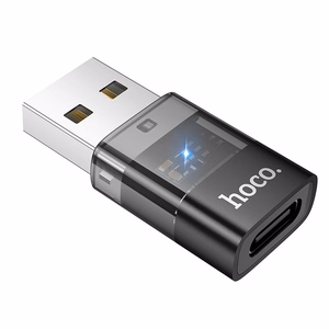 Adapter USB A USB C Hoco UA36C läbipaistev must