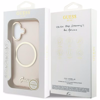 Guess IML Script Metal MagSafe Ümbris for iPhone 17 - roosa
