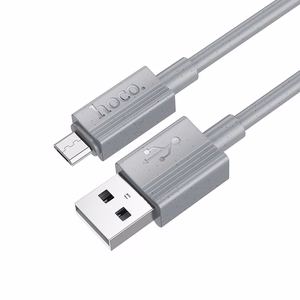 Кабель USB A на Micro USB Hoco 2,4A 1 m X107 серый