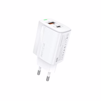 FONENG võrgulaadija EU66 PD 20W 1xUSB-C + 1xUSB QC3.0 + kaabel USB-C - USB-C valge