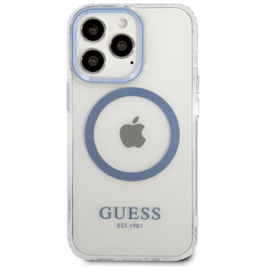 Guess GUHMP13LHTRMB iPhone 13 Pro / 13 6,1" sinine/sinine hard ümbris Metal Outline Magsafe