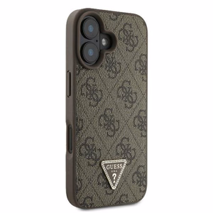 Guess Leather 4G Triangle Strass MagSafe iPhone 16 Ümbris - Brown