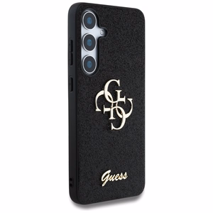 Guess Fixed Glitter Big 4G Metal Logo ümbris jaoks Samsung Galaxy S25 must