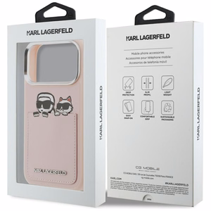 Karl Lagerfeld Karl & Choupette Print & Pocket Case iPhone 17 Pro Max jaoks - roosa