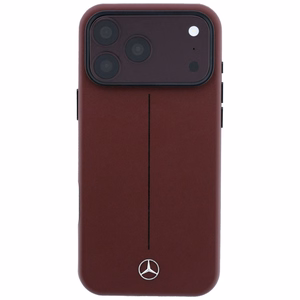 Mercedes Semi Wrap Iconic Line MagSafe nahast ümbris mudelitele iPhone 18 Pro Max / 17 Pro Max, bordoopunane