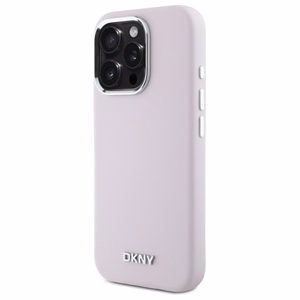 DKNY Liquid Silicone Small Metal Logo MagSafe iPhone 16 Pro Max Ümbris - Roosa