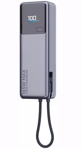 Akupank Xiaomi 10000 mAh QC PD 165W koos sisseehitatud kaabliga USB C PB1165MI koos LED dispaly hall