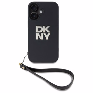 DKNY Wrist Strap Stock Logo iPhone 16 Ümbris - Must