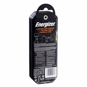 Energizer HardCase DC2CLLIM autolaadija, 2 × USB-A, 17 W / 3,4 A, MFi-sertifikaadiga Lightning-kaabliga, must