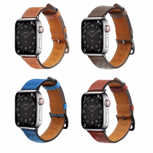 Кожаный ремешок для Apple Watch 38 / 40 / 41 мм браслет - тёмно-коричневый